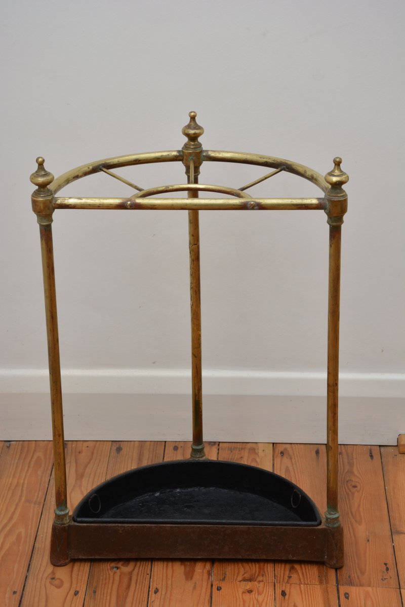 Original Antique Victorian Umbrella Stand in Brass - Image 10